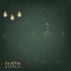 template design for social media greetings celebrating Eid al-Fitr, exclusive premium luxury