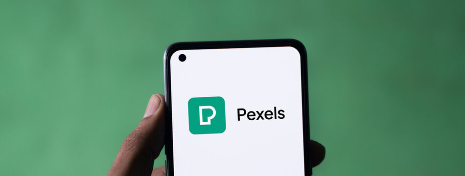 Dhaka, Bangladesh- 29 March 2024: Pexels logo is displayed on smartphone.
