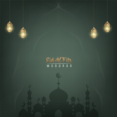 template design for social media greetings celebrating Eid al-Fitr, exclusive premium luxury