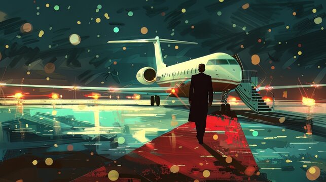 Ady Boards Airplane on Red Carpet: Ady walks across the red carpet before boarding the plane