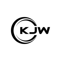 KJW letter logo design with white background in illustrator, cube logo, vector logo, modern alphabet font overlap style. calligraphy designs for logo, Poster, Invitation, etc.