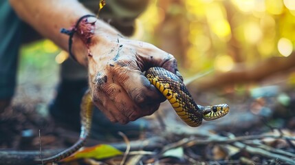 Carefully controlling the poisonous snake