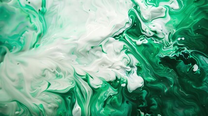 Abstract background of vivid green and white color mixing with different tints creating uneven surface - generative ai