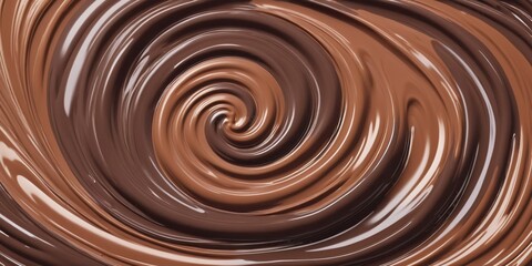  Close-Up of a Dark Chocolate Swirl. A close-up photo of a rich, dark chocolate swirl. The chocolate is smooth and creamy.