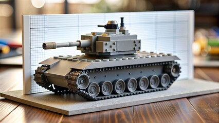 russian tank t lego - obrazy, fototapety, plakaty