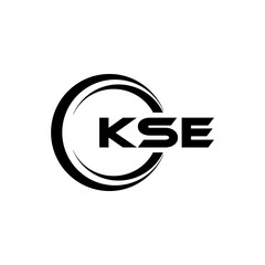 KSE letter logo design with white background in illustrator, cube logo, vector logo, modern alphabet font overlap style. calligraphy designs for logo, Poster, Invitation, etc. - obrazy, fototapety, plakaty