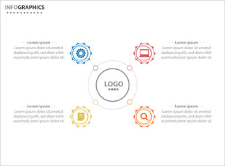 Obraz premium Circle infographic template with 4 options for presentations. Vector infographic design template. diagram, number options. Data visualization. Business concept with 4 steps, four process.
