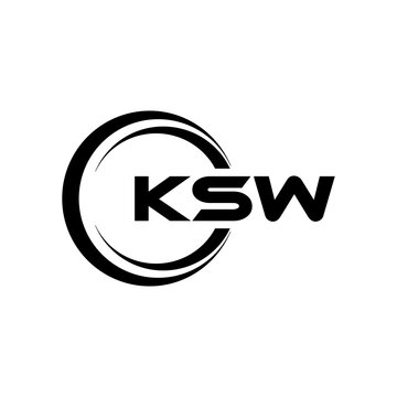 KSW letter logo design with white background in illustrator, cube logo, vector logo, modern alphabet font overlap style. calligraphy designs for logo, Poster, Invitation, etc.