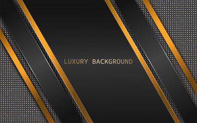 Black and gold diagonal shapes with dot patterns in luxury background styles