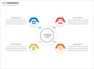 Circle infographic template with 4 options for presentations. Vector infographic design template. diagram, number options. Data visualization. Business concept with 4 steps, four process.