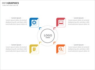 Circle infographic template with 4 options for presentations. Vector infographic design template. diagram, number options. Data visualization. Business concept with 4 steps, four process.