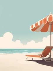 beach and resort vintage colorful flat illustration