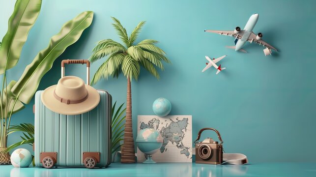 the poster about travel concept. product replacement background.