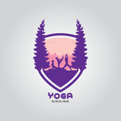 Yoga logo logo vector design illustration on background