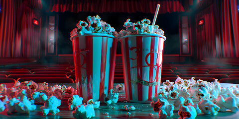 Cinema Background with popcorn 