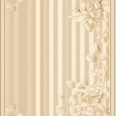 beige and white striped patterned paper with an elegant rose border seamless