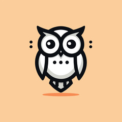 Printsimple logo icon owl flat art style art