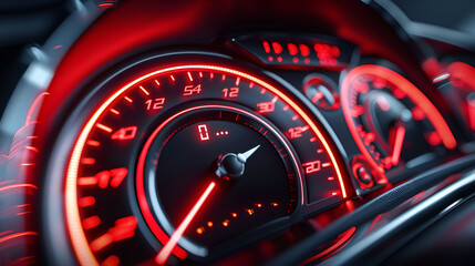 Driving in Overdrive Rev Up Fuel gauge showing the increasing prices of gasoline Traffic Jam on...
