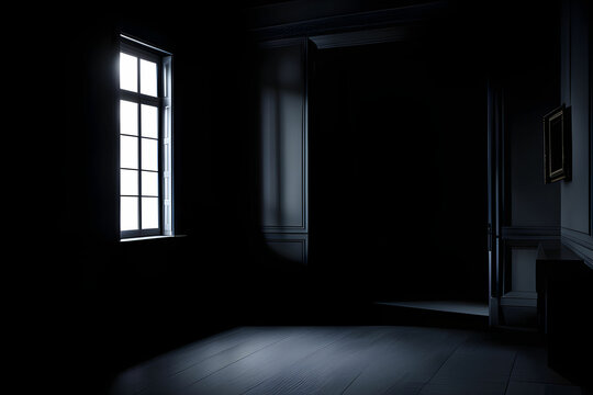 window in the dark room.
Generative AI