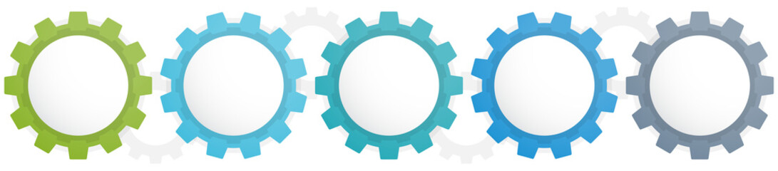 Infographic template with five gears
