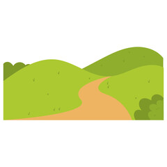 Obraz premium Green Field Cartoon