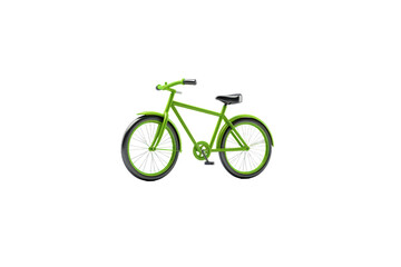 Green Bicycle Against White Background. On a White or Clear Surface PNG Transparent Background.