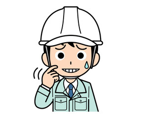 動揺する現場監督の男性