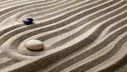 Fototapeta na wymiar Zen Sand Garden Ripples background. Generative AI.