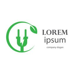 environmentally friendly electricity supply logo design