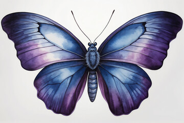 Watercolor Blue Butterfly