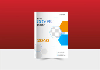  modern book cover layout template graphic
 elements and space for photo background.
