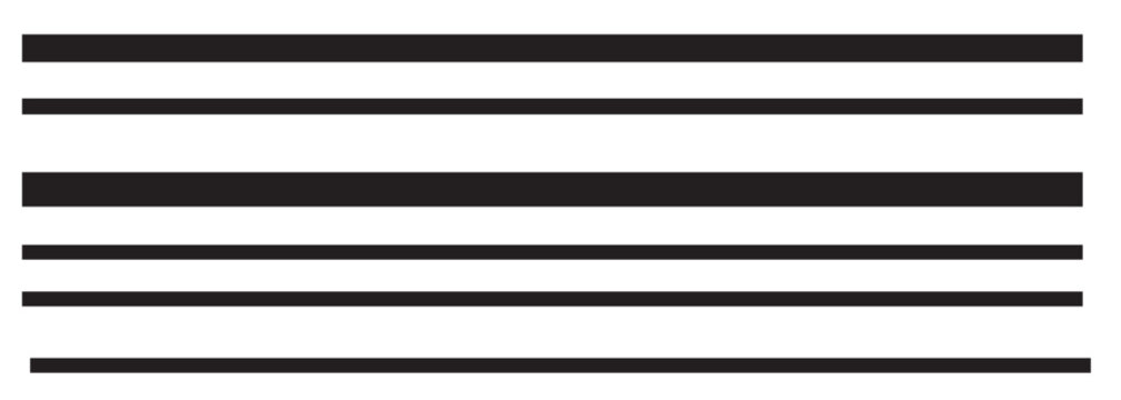 Straight line, stripe series from thin to thick