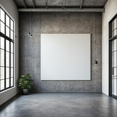 blank wall, interior of an industrial-style house, shallow space, hyper realistic