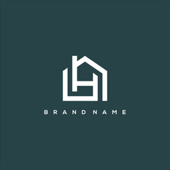 letter H house logo design vector