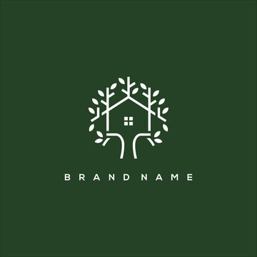 tree house logo vector design