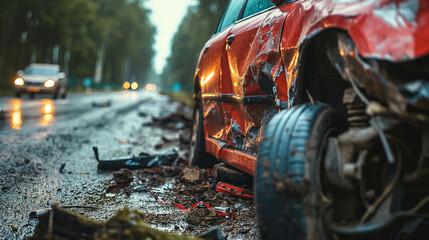 
Car accident, crashes injuries, and fatalities on the common road, car safety, and driver errors