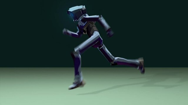 robot runs towards a dream