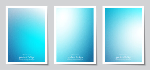 Gradient blurred backgrounds set with modern abstract light blue patterns graphic. Design template collection for cover and poster. Vector illustration
