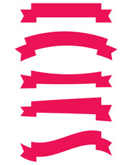 Ribbon banner set. Ribbons collection. Ribbons and Ribbon icons. modern simple ribbons collection Vector illustration