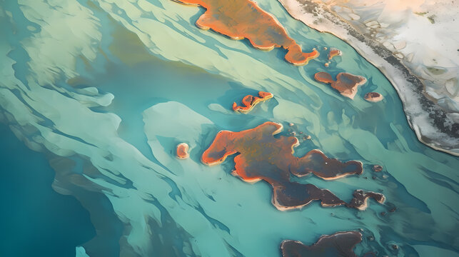 Aerial abstract of beautiful coastline