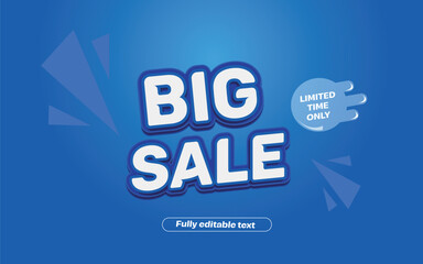 Big Sale banner, blue background,