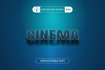 Editable cinema text effect font style
