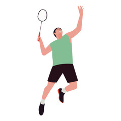 Badminton Player Illustration