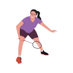 Obraz premium Badminton Player Illustration