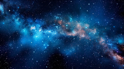 Fototapeta na wymiar Panoramic landscape of the vast night sky, studded with countless stars, milky way