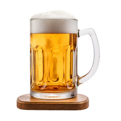 Glass of beer isolated on white or transparent background