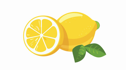 Flat design single lemon icon vector flat vector 