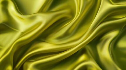 yellow silk satin. Gradient. Olive color. Luxury elegant abstract background for design, text. Light dark shade. Matte, shimmer. Curtain. Drapery. Fabric, cloth texture - generative ai