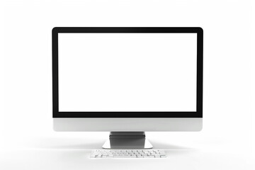 Computer blank screen on white background.