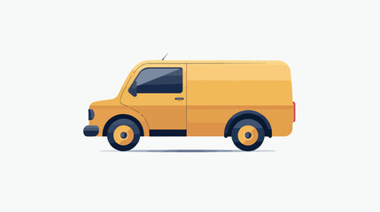 Flat paper cut style icon of vehicle Delivery car 